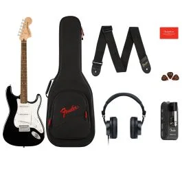 Kit Chitarra Elettrica Fender Affinity Stratocaster Mustang Micro Pack LRL Black Gig Bag | Cavalli Musica