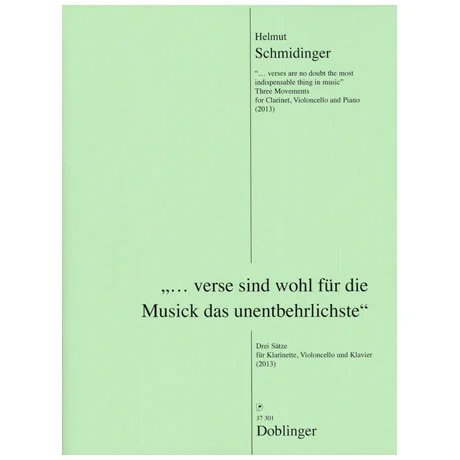 Schmiedinger, H.: »…verse sind wohl für die Musick das unentbehrlichste« (2013)