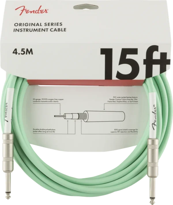 FENDER ORIGINAL SERIES CAVO JACK/JACK 4,5 MT SURF GREEN
