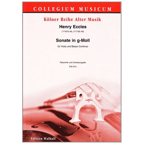 Eccles, H.: Violasonate Undecimo g-Moll