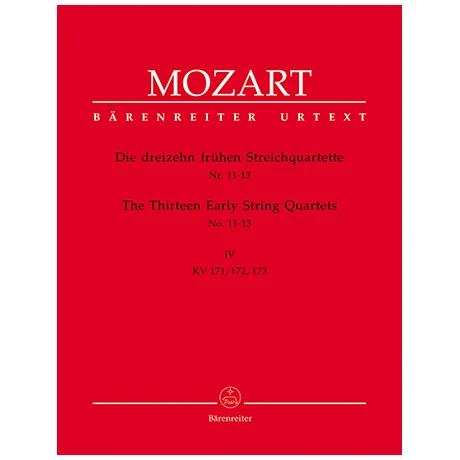 Mozart, W.A.: Die dreizehn frühen Streichquartette Bd.4 KV 171, 172, 173