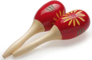 STAGG MRW16 COPPIA DI MARACAS OVALI IN LEGNO FINITURA FLOREALE COLORE ROSSO MRW-16
