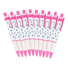 Penna a sfera bianca con tastiera pink
