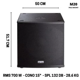 Subwoofer FBT SUBLINE 115SA 15″ 700w