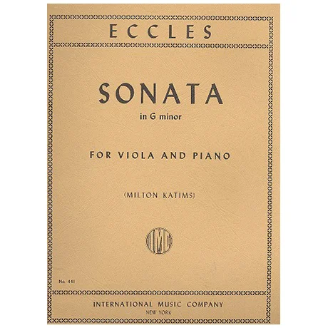 Eccles, H.: Violasonate g-Moll