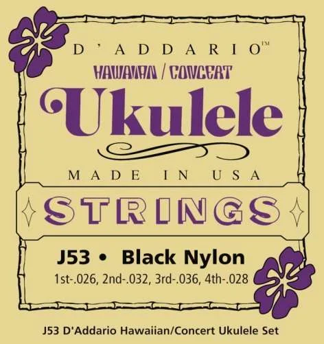 D’ADDARIO J53 CORDE PER UKULELE CONCERT IN NYLON NERO