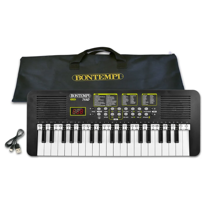 Bontempi 15 3787 Music Tastiera musicale digitale scolastica 37 Tasti Nero