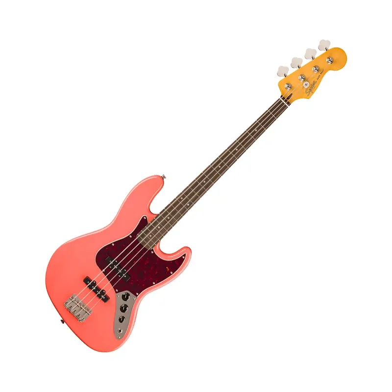 SQUIER Classic VIbe ’60s Jazz Bass LRL Tortoishell Pickguard Tahitian Coral