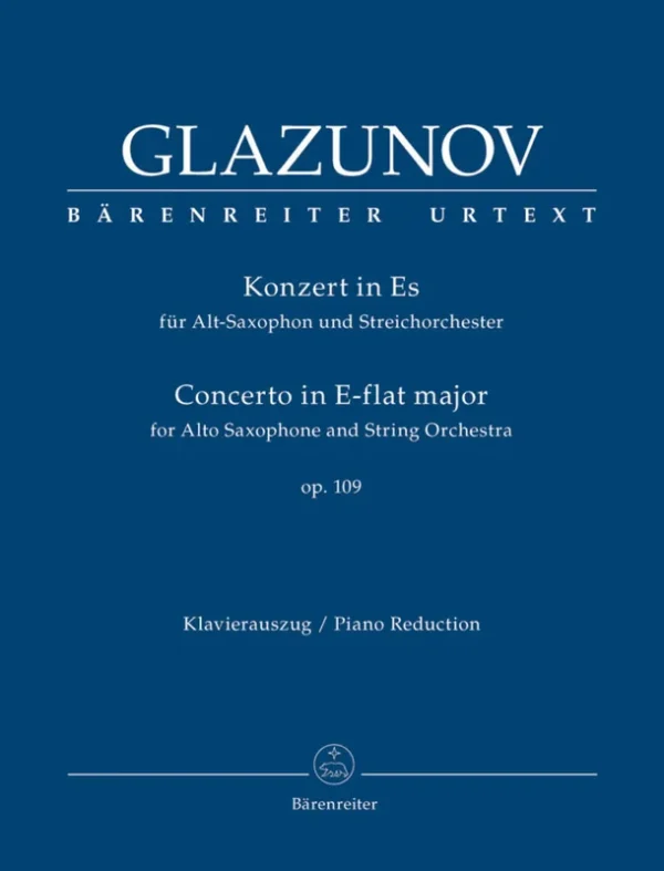GLAZUNOV – Concerto Op. 109 for Alto Sax (Piano Reduction)