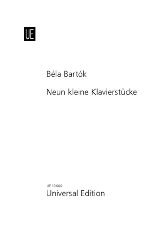 BARTOK – Neun Kleine Klavierstucke