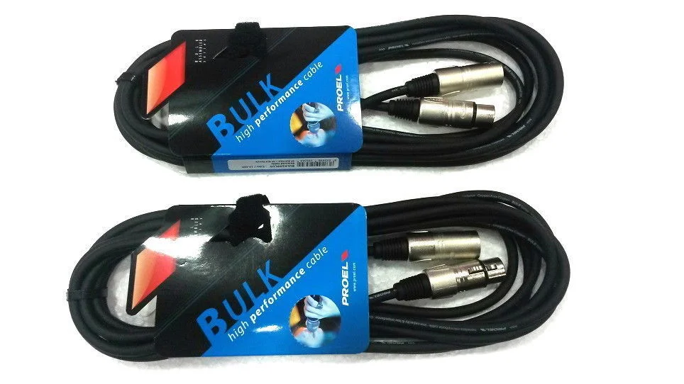 Proel BULK250LU10 Cavo per Microfono Casse cannon xlr M/F set di 2 cavi da 10 mt