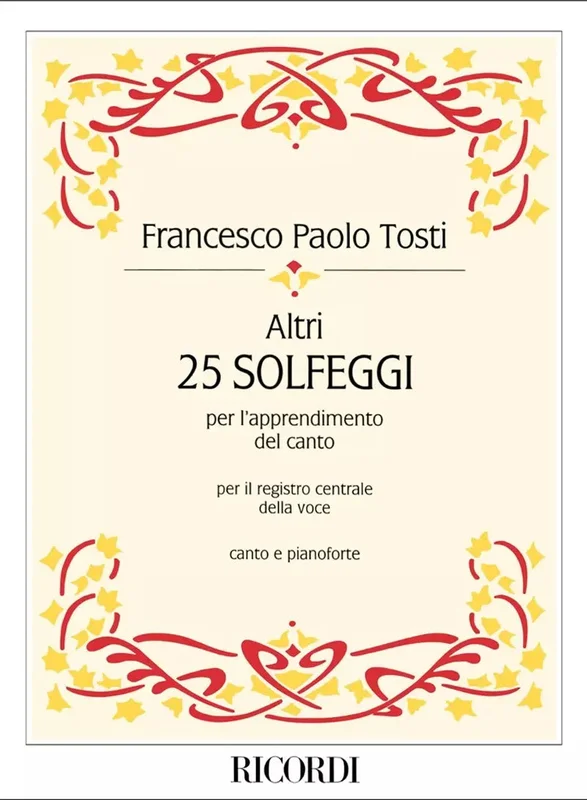 TOSTI – Altri 25 Solfeggi- per l’apprendimento del canto