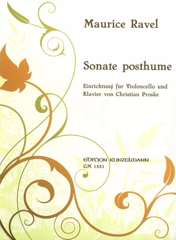 RAVEL – Sonate Posthume Violoncello and Piano