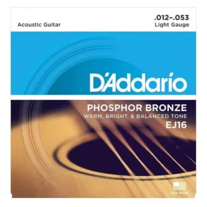 D’Addario EJ16 Light Gauce Corde x Chitarra Acustica 012-053 Phosphor Bronze