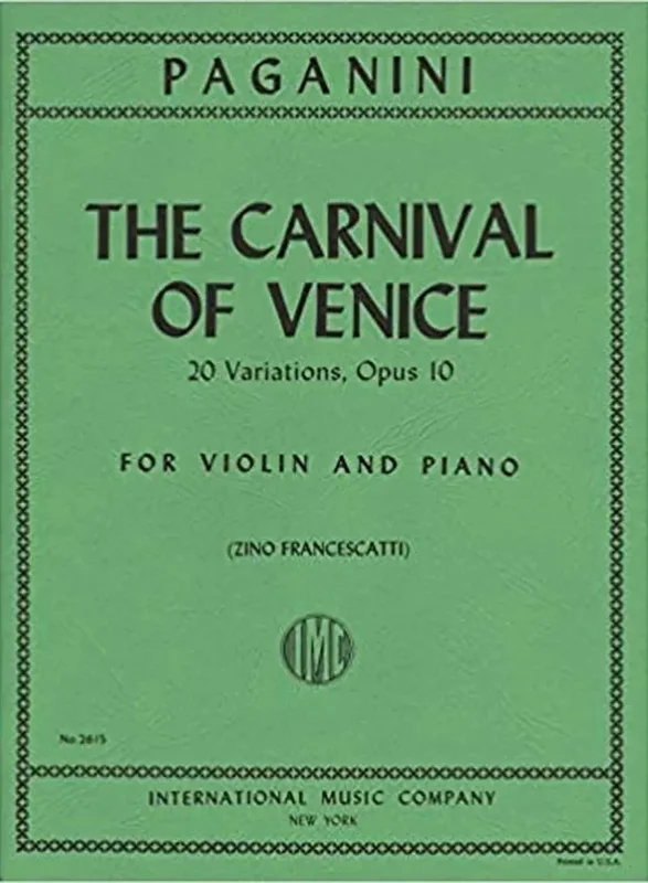 PAGANINI – The Carnival of Venice 20 Variations op.10