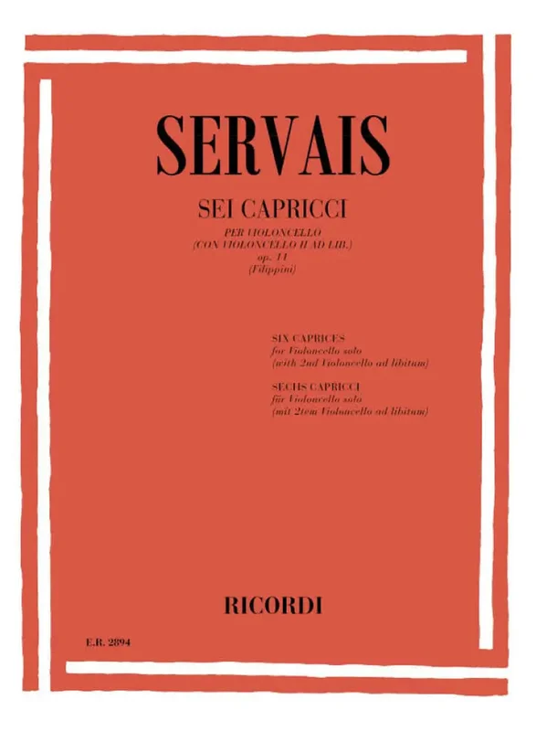 SERVAIS – Sei Capricci, Op. 11