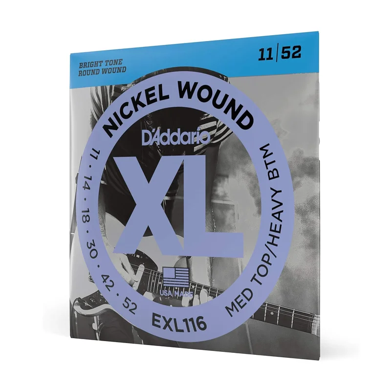 D’Addario EXL116 Medium Top/Heavy Bottom Corde x Chitarra Elettrica Nickel 11-52