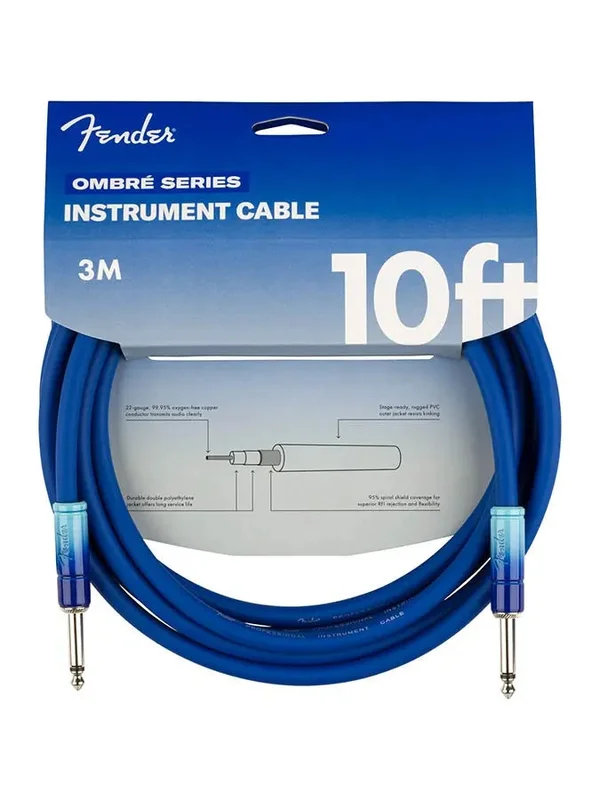 Fender 10′ Ombré Instrument Cable Belair Blue