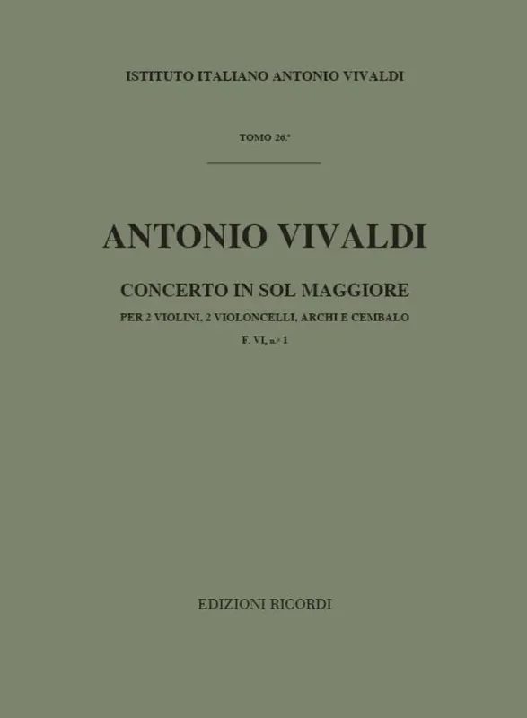 VIVALDI – Concerto in Sol Maggiore F. IV n. 1 RV 575