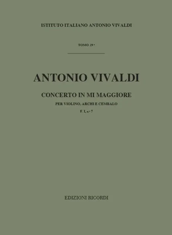 VIVALDI – Concerto in Mi Maggiore F. I n. 7 RV 268