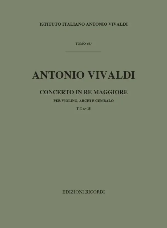 VIVALDI – Concerto in Re Maggiore F. I n. 18 RV 232