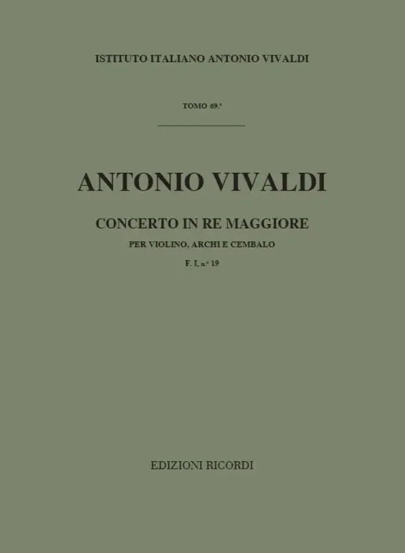 VIVALDI – Concerto in Re Maggiore F. I n. 19 RV 217