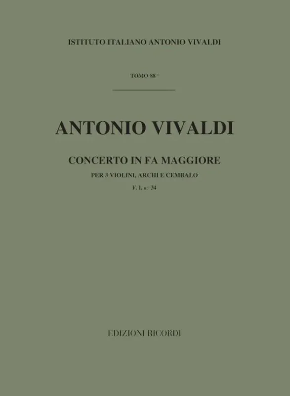VIVALDI – Concerto in FA Maggiore F. I n. 34 RV 551