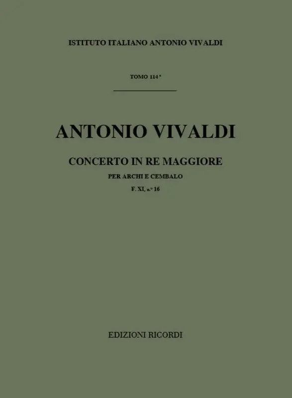 VIVALDI – Concerto in Re Maggiore F. XI n. 16 RV 123