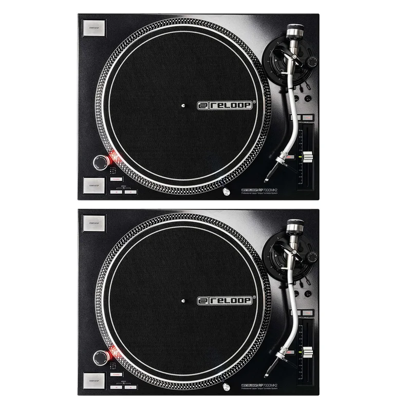 Reloop RP-7000 MK2 Coppia Giradischi Professionale trazione diretta per Dj, Nero