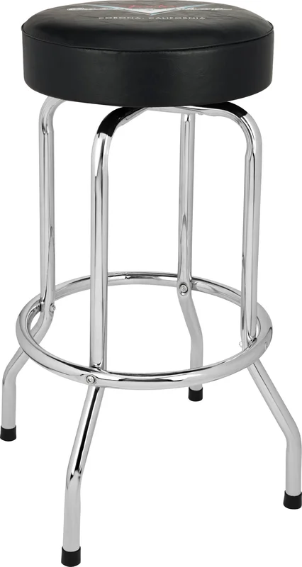 Fender Custom Shop Chevron Logo Barstool Black/Chrome 30″ Sgabello bar nero opa.