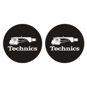Magma TECHNICS HEADSHELL 1 Coppia Feltri giradischi Dj fondo nero Logo Technics