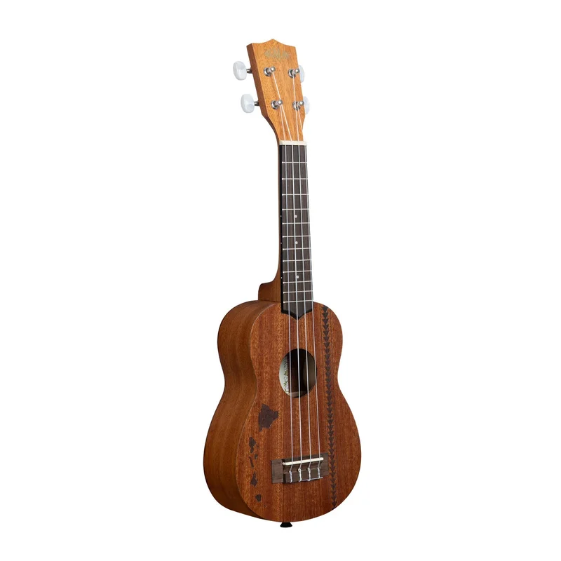Satin Mahogany Soprano Ukulele with Hawaiian Islands