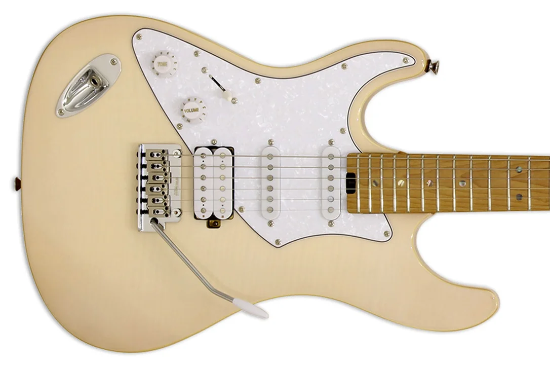Aria 714-JH Fullerton Hot Rod Collection Electric Guitar – Marble White
