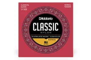 D’Addario EJ27N 3/4 Clear Nylon Classical Guitar Strings – .029″- .044″ Normal Tension