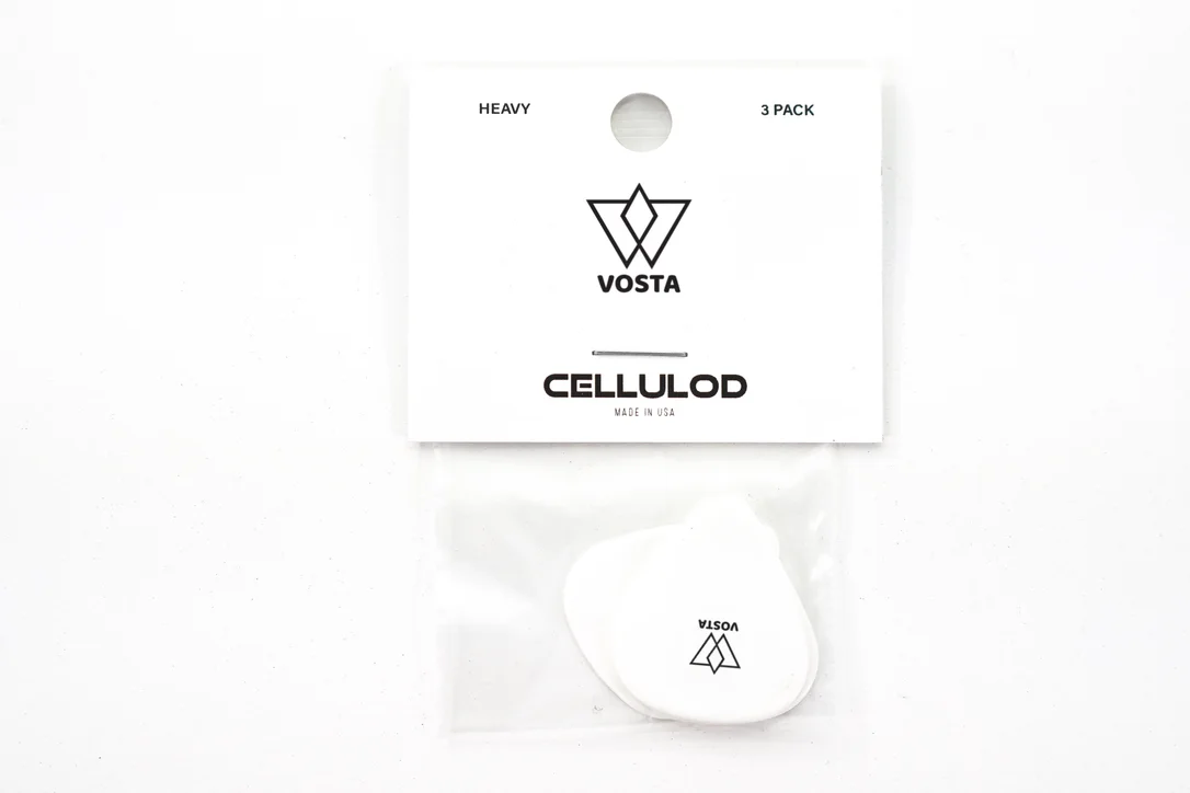 Vosta Heavy Celluloid White Picks – 3 Pack