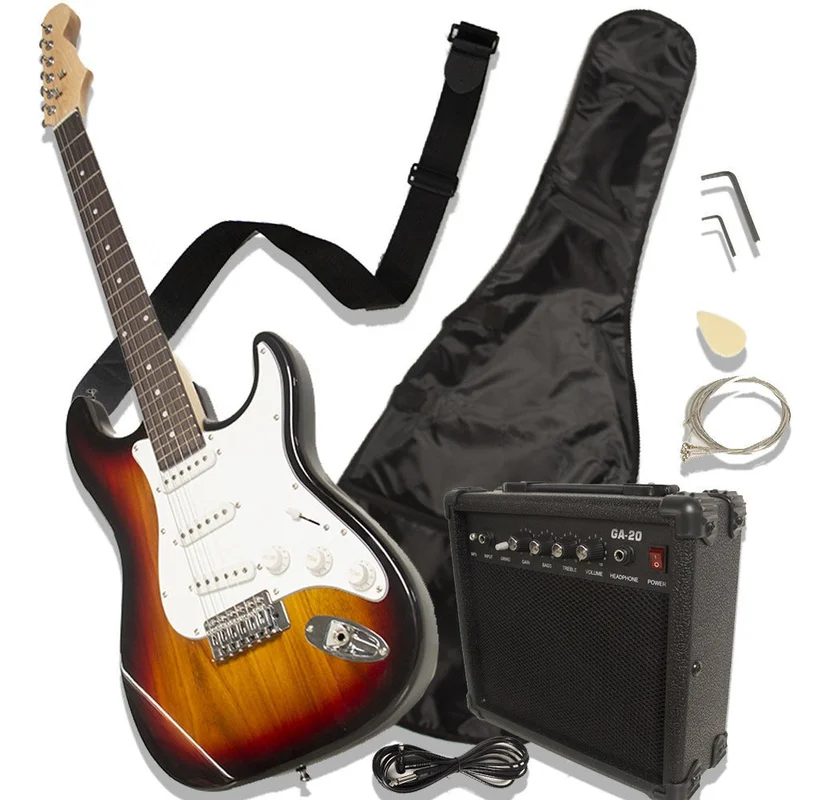 Guitarra Eléctrica estilo clásico con Amplificador Color Café