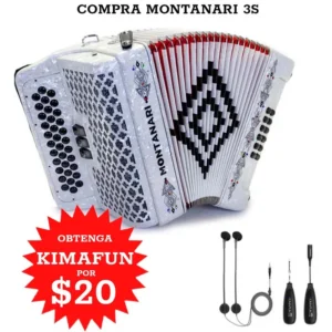 Montanari 3412 Acordeón 3 Switch SOL Incluye Microfono Kimafun