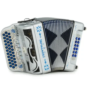 Frontalini Stradivari II Acordeon 5 Registros Mi Gris con Azul