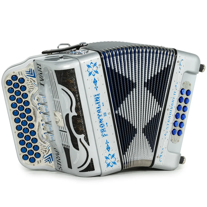 Frontalini Stradivari II Acordeon 5 Registros Mi Gris con Azul