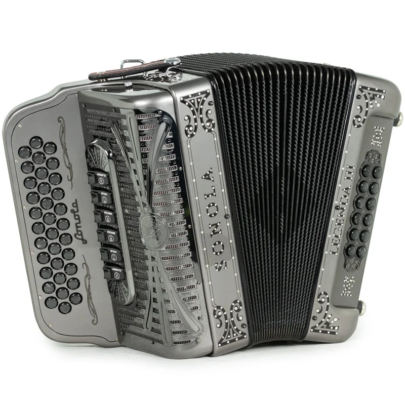 Sonola Legenda III Acordeón 6 Registros Fa-Mi Gris Metallico y Negro
