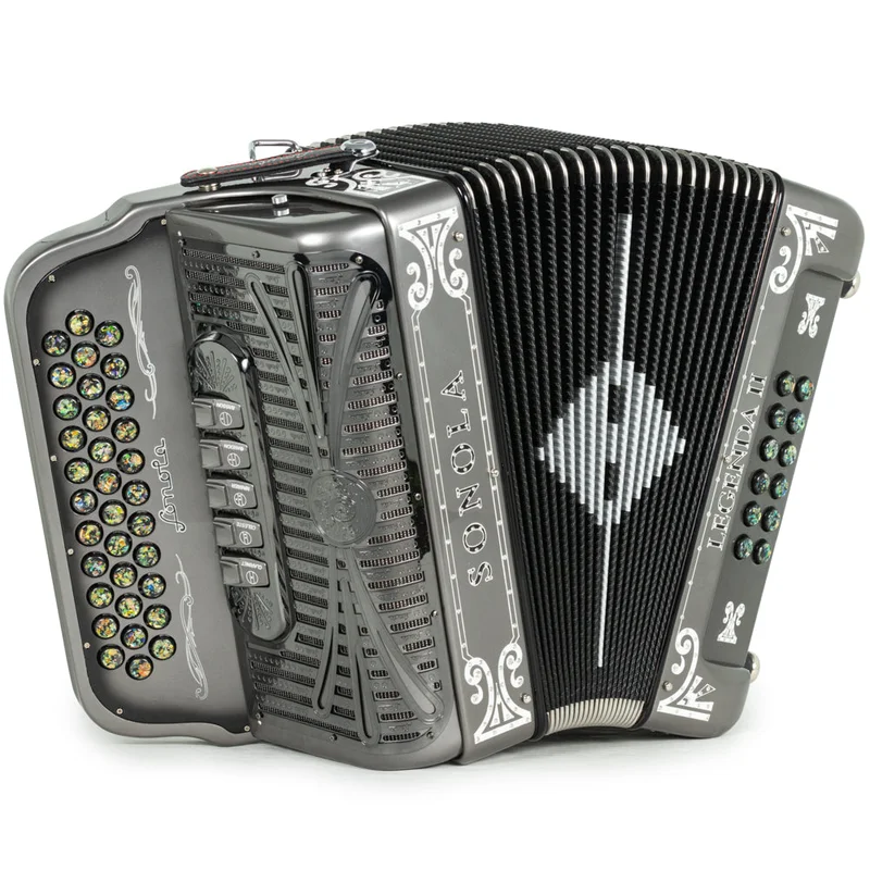 Sonola Legenda II Ultra Compacto Acordeón 5 Registros Sol Gris Metallico y Blanco