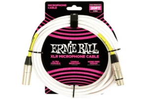 Ernie Ball 20′ Male / Female XLR Microphone Cable – WHITE