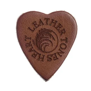 Leather Tones Heart Brown Leather Guitar Pick – 1 Pick