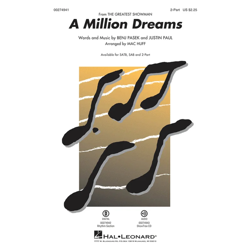 A Million Dreams from, The Greatest Showman (2-part)