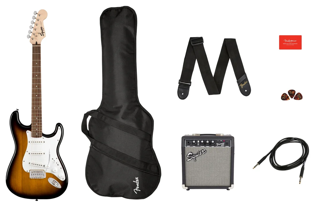 Squier By Fender Stratocaster Guitar Pack – Brown Sunburst