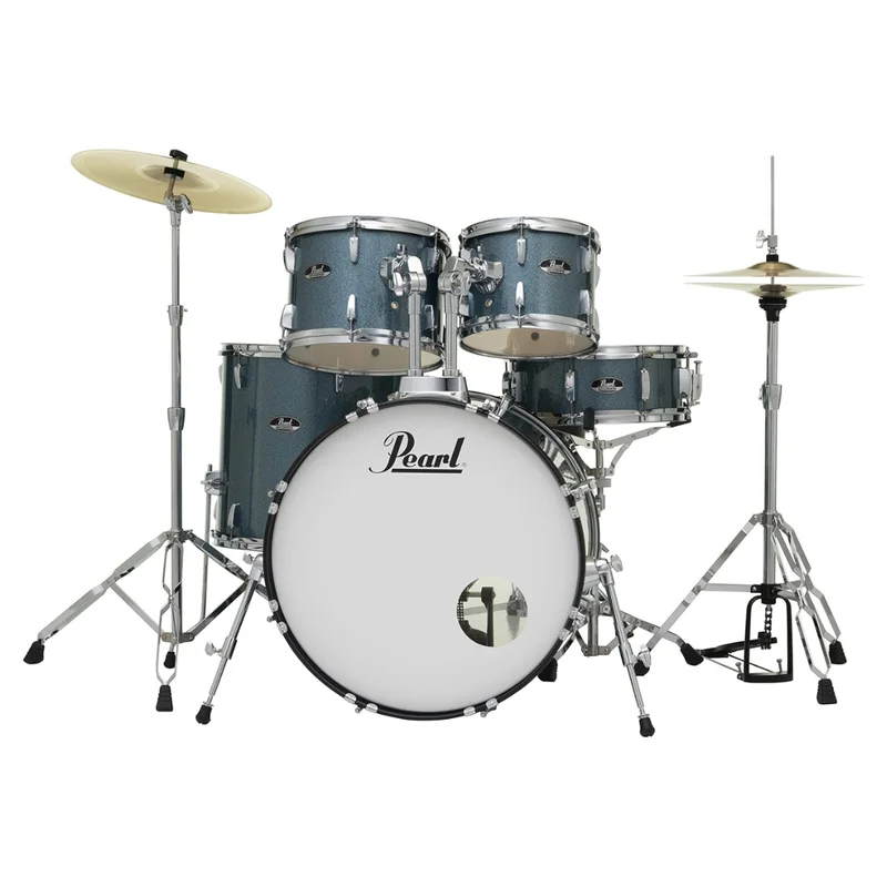 Batería Acústica 5 Piezas Serie Roadshow Bombo De 18 Plg Y Stand Aqua Blue Glitter – Pearl – RS585C/C703