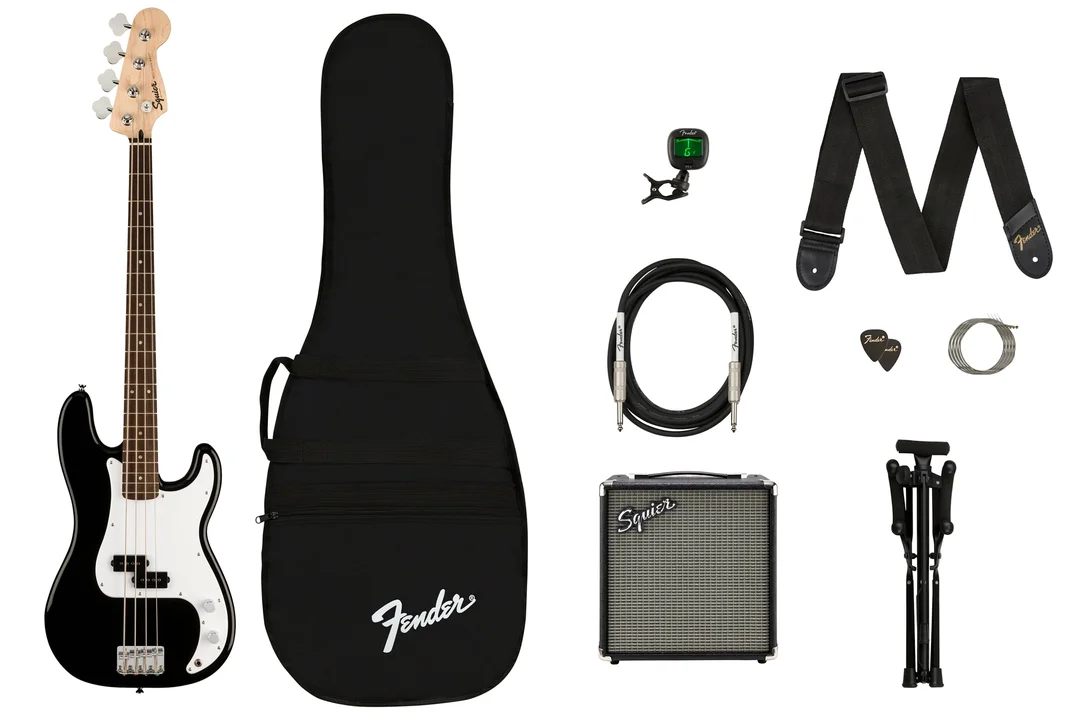 Squier By Fender Electric Bass Starter Pack – Black
