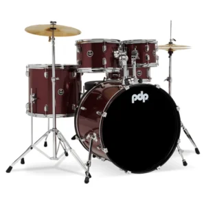 Batería Acústica Serie Center Stage Bombo 22 Plg – Incluye Hardware Y Platillos – Ruby Red Sparkle – PDP – PDCE2215KTRR