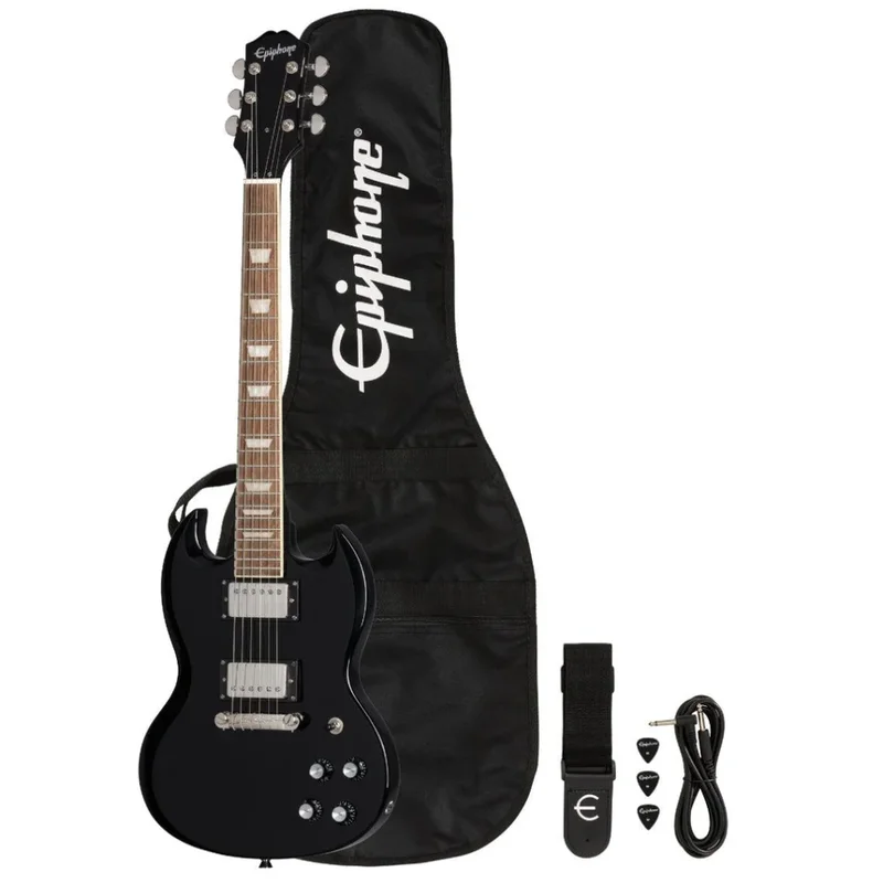 Pack Guitarra Eléctrica Power Players SG Negro – Epiphone – ES1PPSGEBNH3