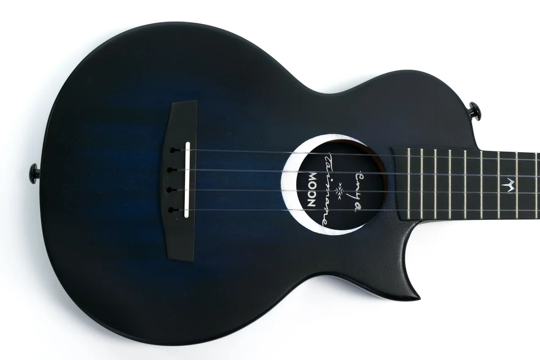 Enya EUT-MOON-BU Taimane Signature Solid Mahogany Acoustic Tenor Ukulele – Blue